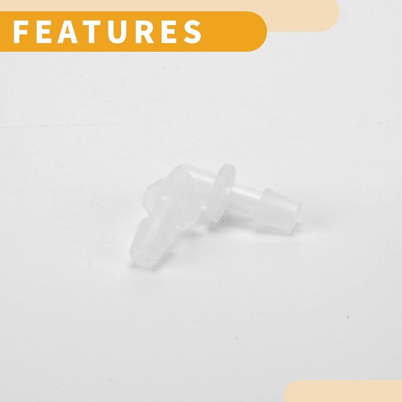 Partuto 6 Pcs Universal Automotive Vacuum Tubing Connector - Car 90 Degree 7/32" L Shaped Vacuum Tubing Connector Assortment 2 Way Vacuum Line Fittings - Plastic Transparent - Image 5